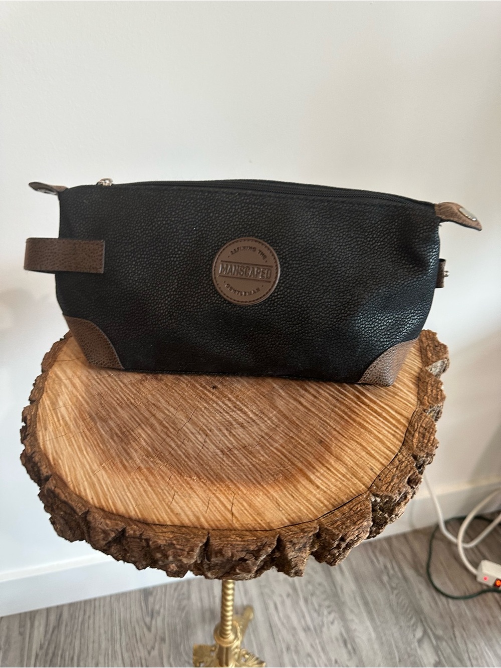 Manscaped Faux Leather-Trim Black Men's Toiletry Bag